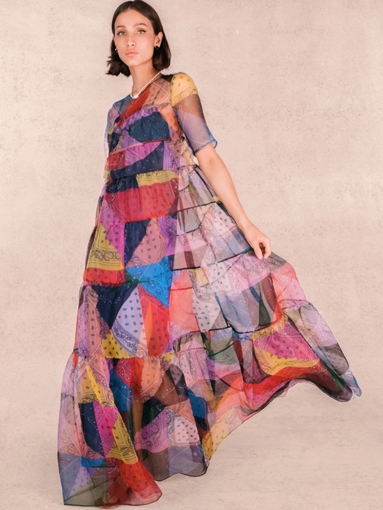 STAUD Dresses & Skirts - STAUD Hyacinth Maxi Dress - Patchwork
Bandana Rainbow Colorful Block SZ XL